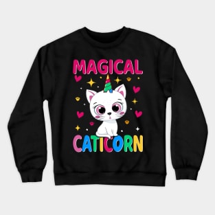 Magical Caticorn Rainbow Crewneck Sweatshirt